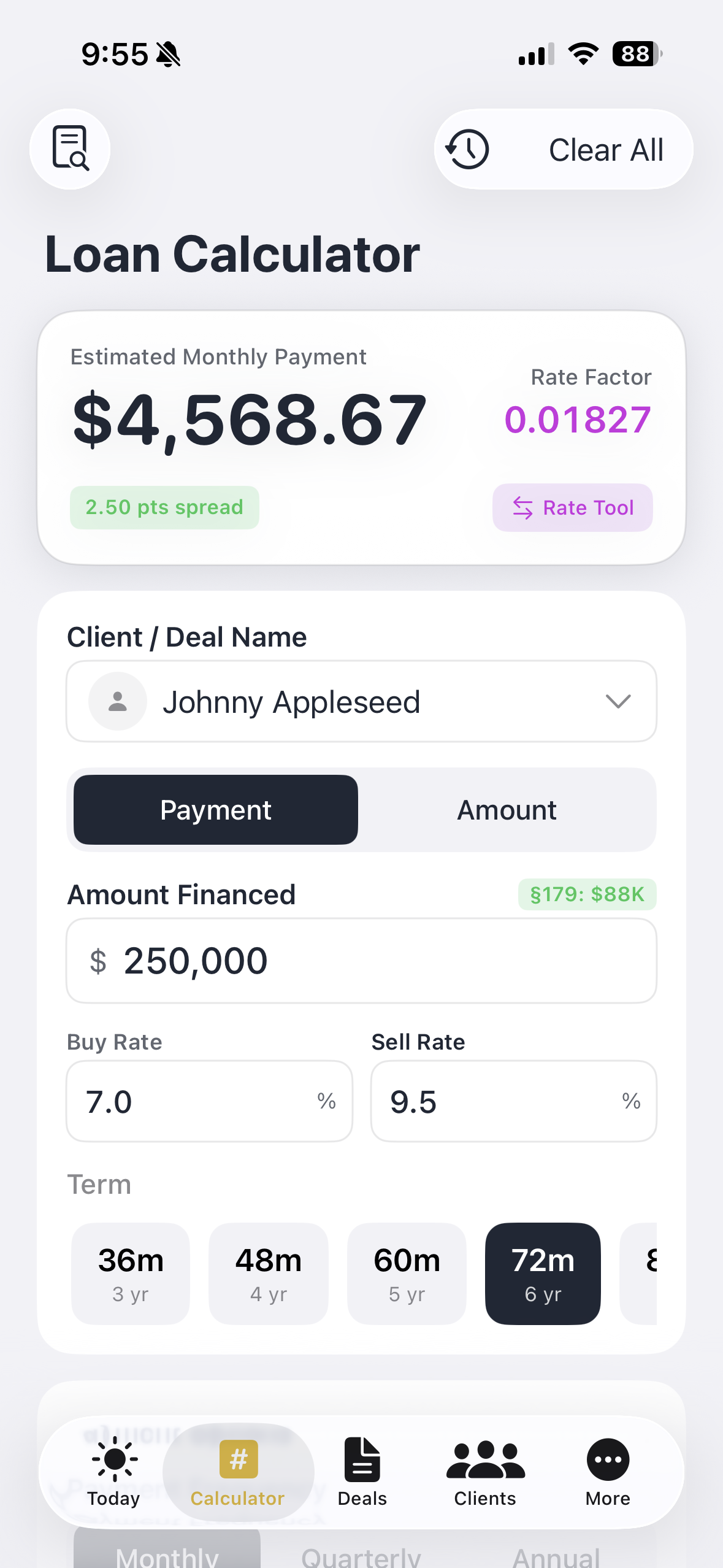 Commerce Calc Results View